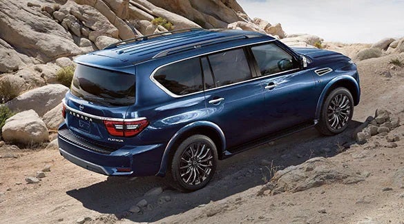 2023 Nissan Armada ascending off road hill illustrating body-on-frame construction. | Mentor Nissan in Mentor OH
